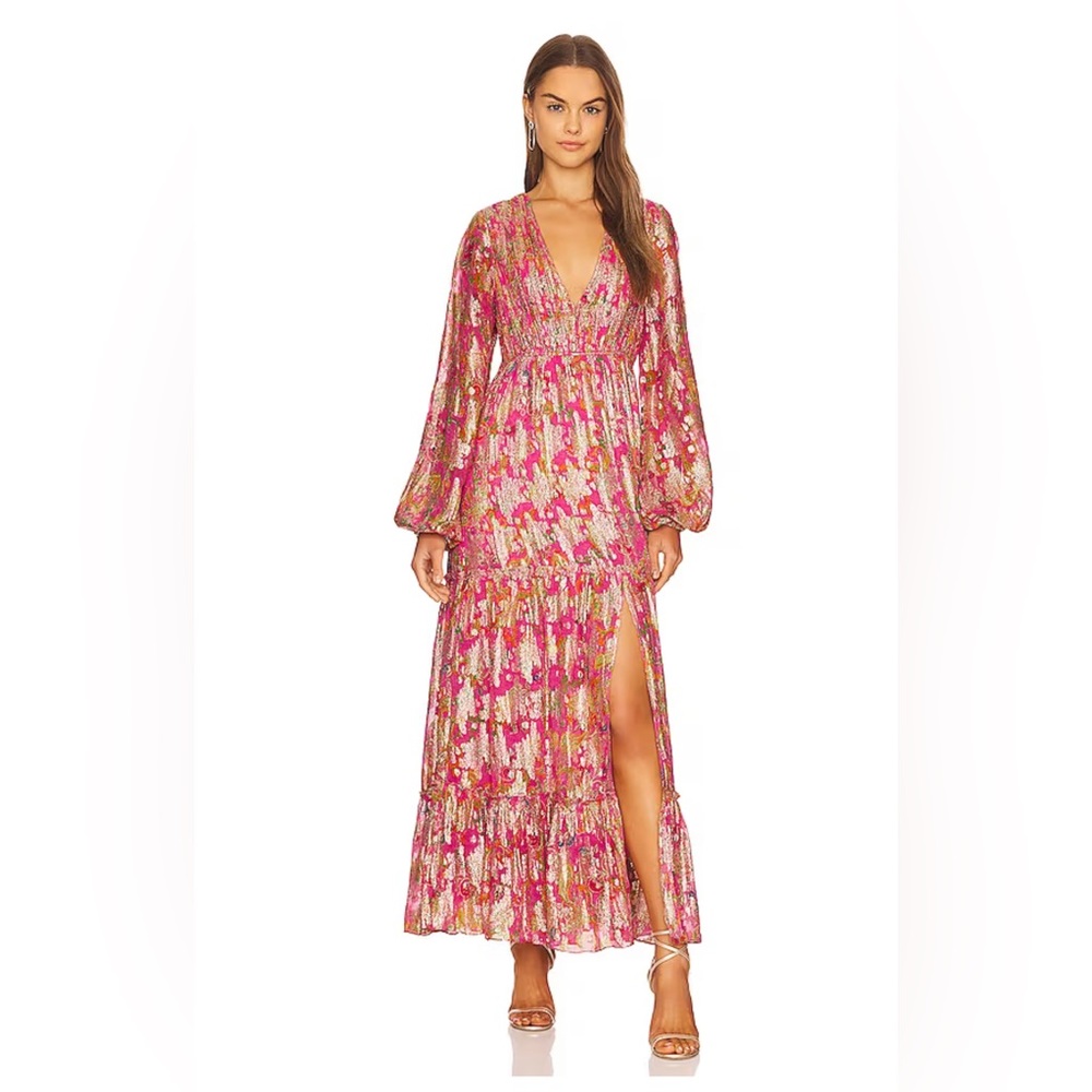 long dress in fuchsia pink Hermant & Nandita size L